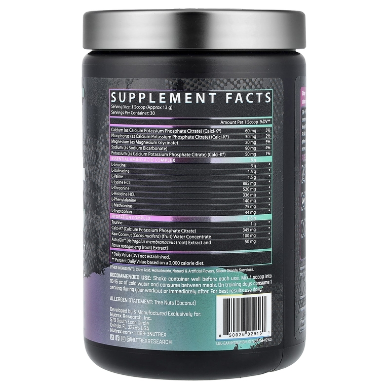 Nutrex Research, EAA+ Hydration, клубника и арбуз, 390 г (13,76 унции)