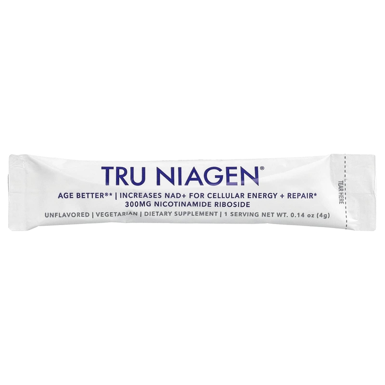 Tru Niagen, НАД+, никотинамид рибозид, с нейтральным вкусом, 30 стик-пакетов по 4 г (0,14 унции)