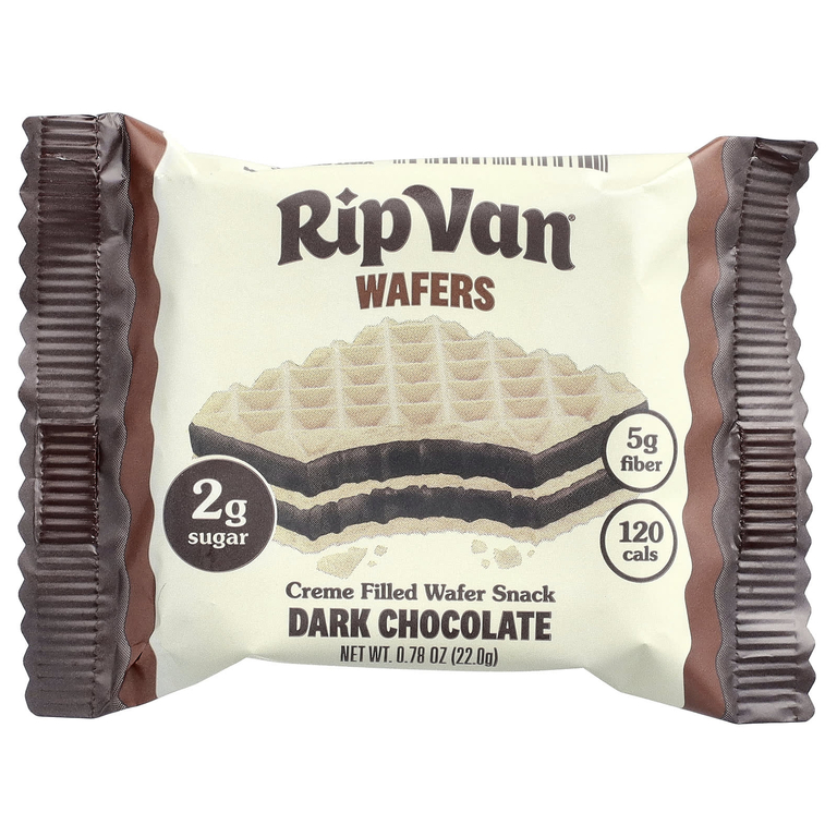 Rip Van Wafels, вафли с кремовой начинкой, темный шоколад, 6 упаковок по 22 г (0,78 унции) (Товар снят с продажи) 