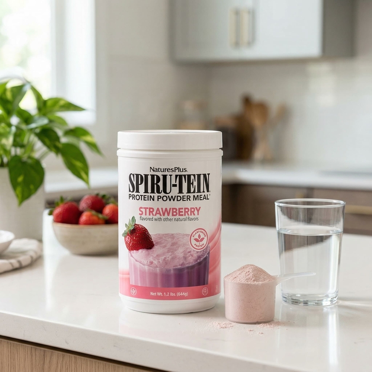 NaturesPlus, Spiru-Tein®, протеиновый порошок, со вкусом клубники, 544 г (1,2 фунта) (Товар снят с продажи) 