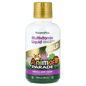 NaturesPlus, Animal Parade® Gold, жидкая мультивитаминная добавка, со вкусом тропических ягод, 480 мл (16 жидк. унций)