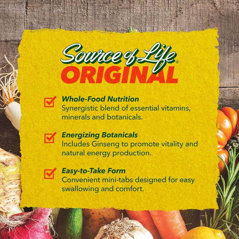 NaturesPlus, Source of Life®, оригинальные мини-таблетки, мультивитаминная и минеральная добавка, 360 таблеток