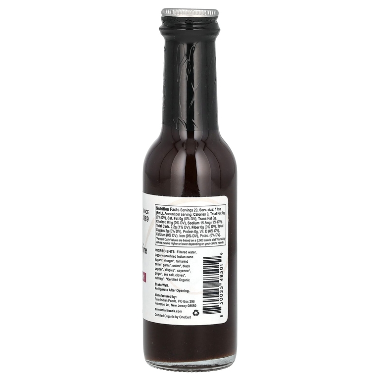 Pure Indian Foods, Органический вустерширский соус, 148 мл (5 жидк. унц.)