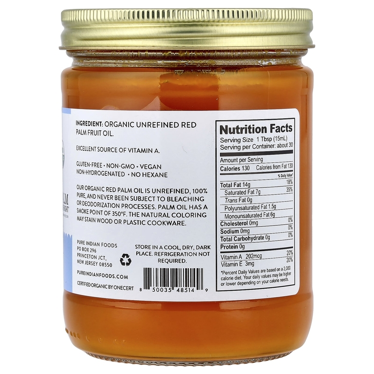 Pure Indian Foods, Красное пальмовое масло, 375 мл (12,6 унции)