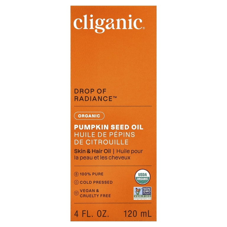 Cliganic, Drop of Radiance™ органическое масло из семян тыквы, 120 мл