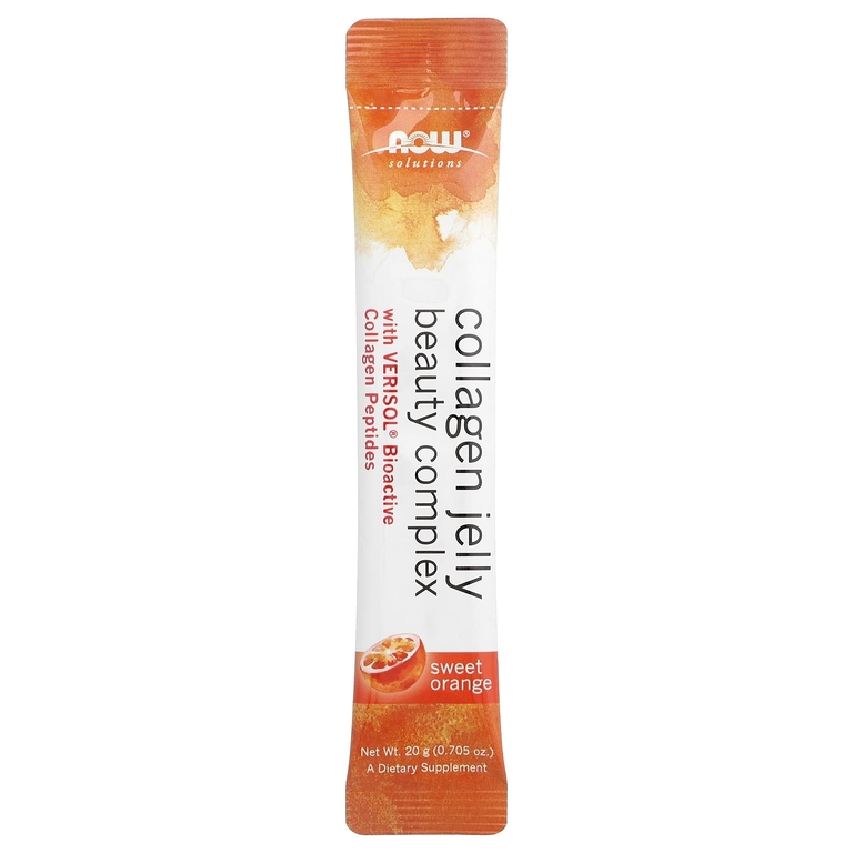 NOW Foods, Solutions, Collagen Jelly Beauty Complex, сладкий апельсин, 10 желейных палочек, 20 г (0,705 унции)