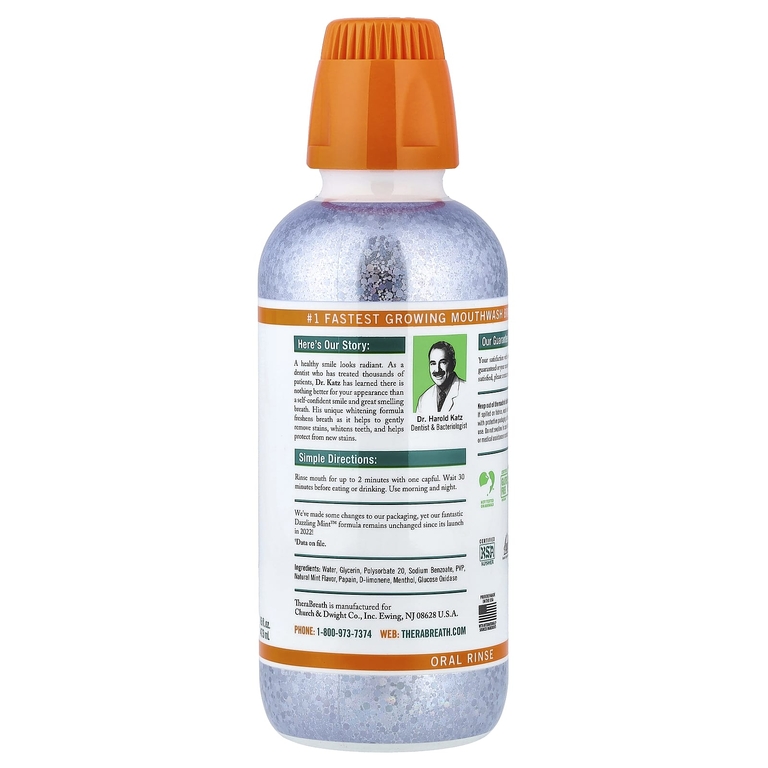 TheraBreath, Whitening Fresh Breath, ополаскиватель для полости рта, ослепительная мята, 473 мл (16 жидк. унц.)