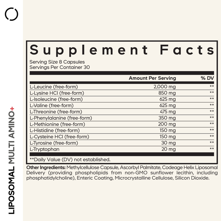 Codeage, Liposomal Multi Amino+, комплекс липосомальных аминокислот, серия Sport, 240 растительных капсул
