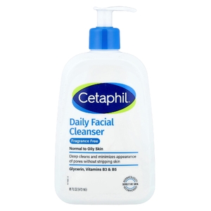 Cetaphil, ежедневное очищающее средство для лица, для нормальной и жирной кожи, без отдушки, 473 мл (16 жидк. унций)