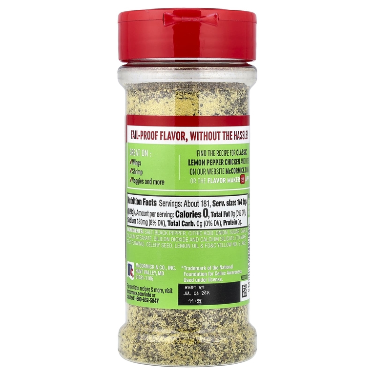 McCormick, Perfect Pinch®, приправа с лимоном и перцем, 163 г (5,75 унции)