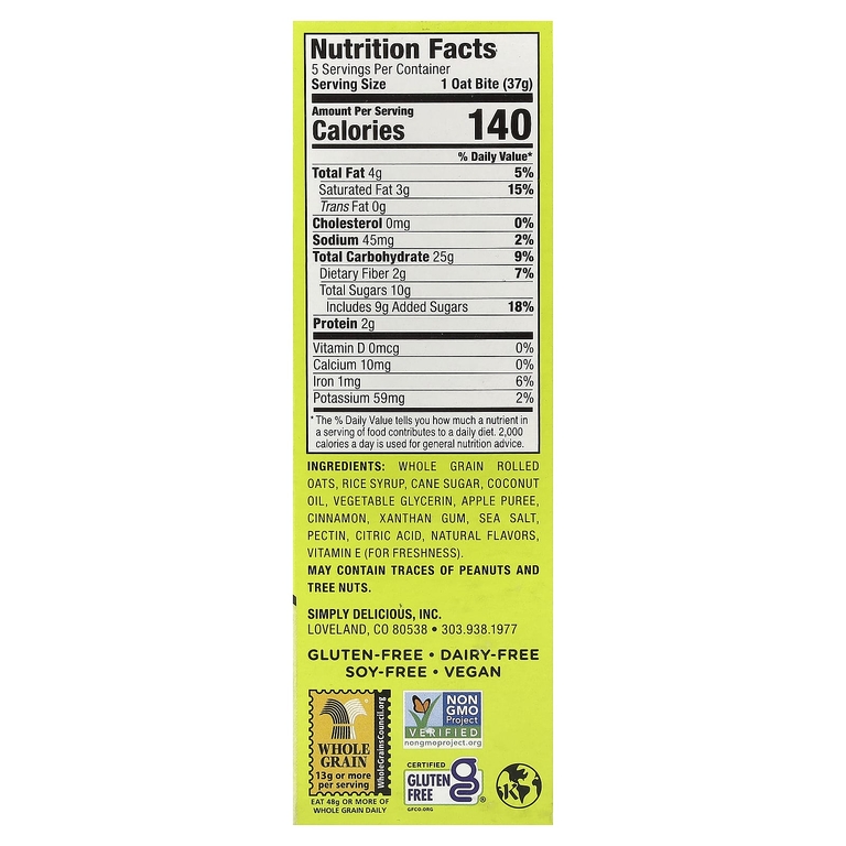 Bobo's Oat Bars, Овсяные кусочки с начинкой, яблочный пирог, 5 кусочков, по 37 г (1,3 унции)