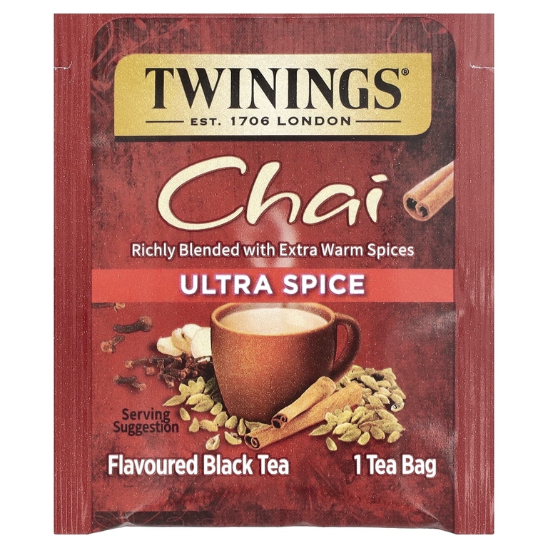 Twinings, ароматизированный черный чай, ультрапряный, 20 чайных пакетиков, 40 г (1,41 унции)
