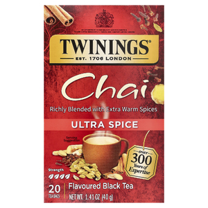 Twinings, ароматизированный черный чай, ультрапряный, 20 чайных пакетиков, 40 г (1,41 унции)