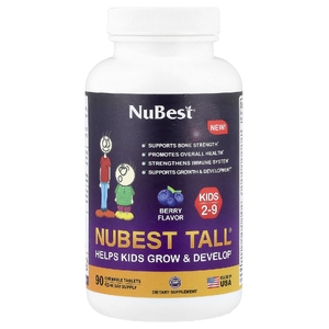NuBest, Tall®, добавка для детей от 2 до 9 лет, с ягодным вкусом, 90 жевательных таблеток