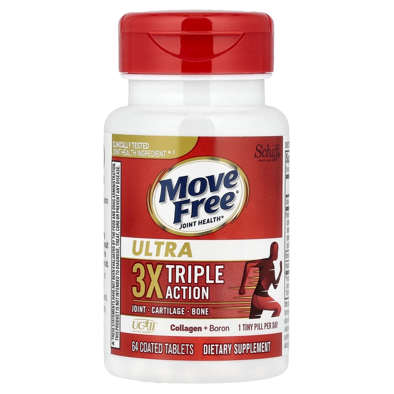 Schiff, Move Free® Joint Health, Ultra, тройное действие, 64 таблетки с оболочкой