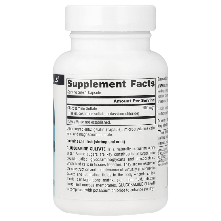 Source Naturals, Сульфат глюкозамина, 500 мг, 60 капсул