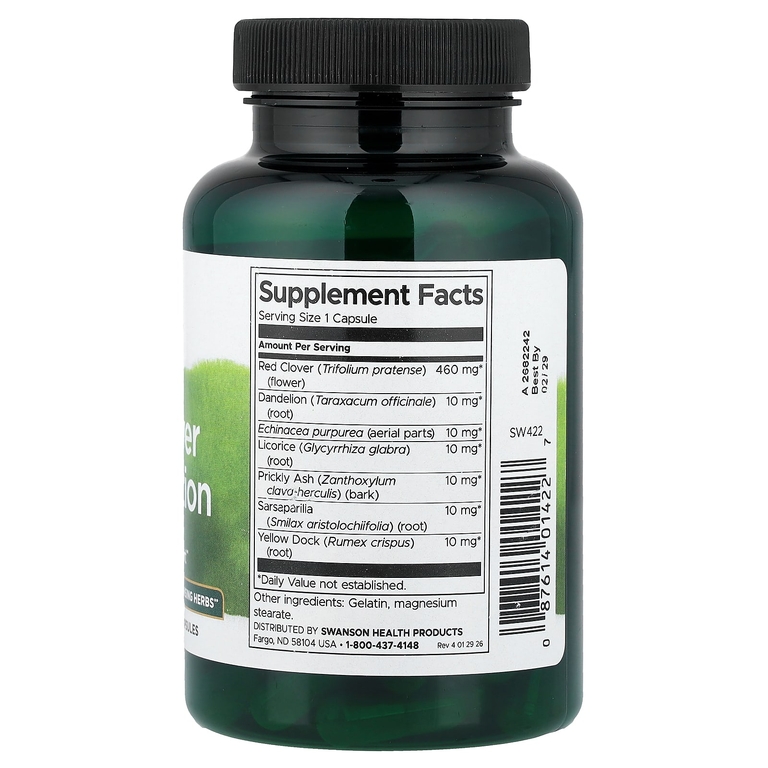 Swanson Vitamins, Красный клевер, 100 капсул