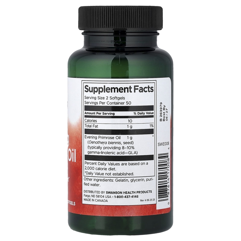 Swanson Vitamins, Масло примулы вечерней, 500 мг, 100 капсул