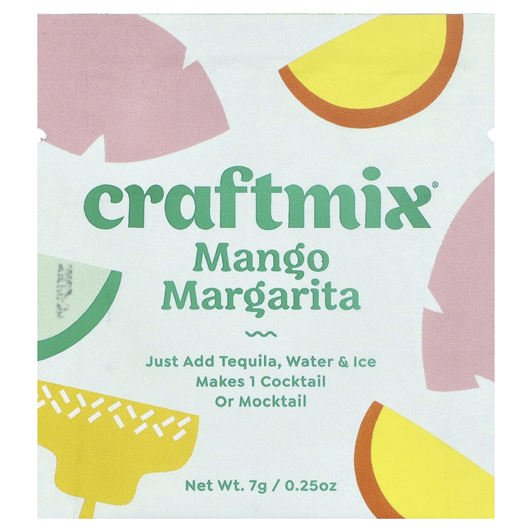 Craftmix, Пакетики для коктейлей, манго и маргарита, 12 пакетиков, 84 г (2,96 унции)