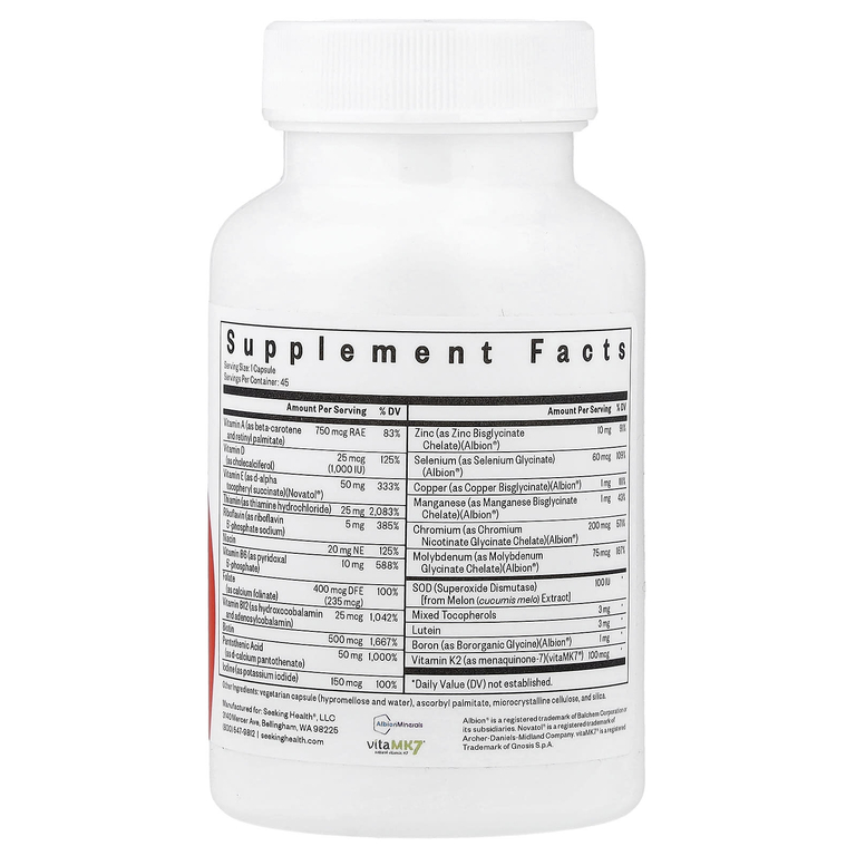 Seeking Health, Multivitamin One MF, мультивитамины, 45 капсул