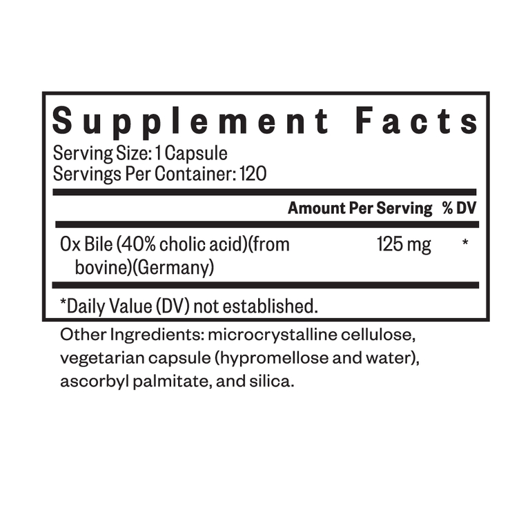 Seeking Health, желчь крупного рогатого скота, 125 мг, 120 капсул