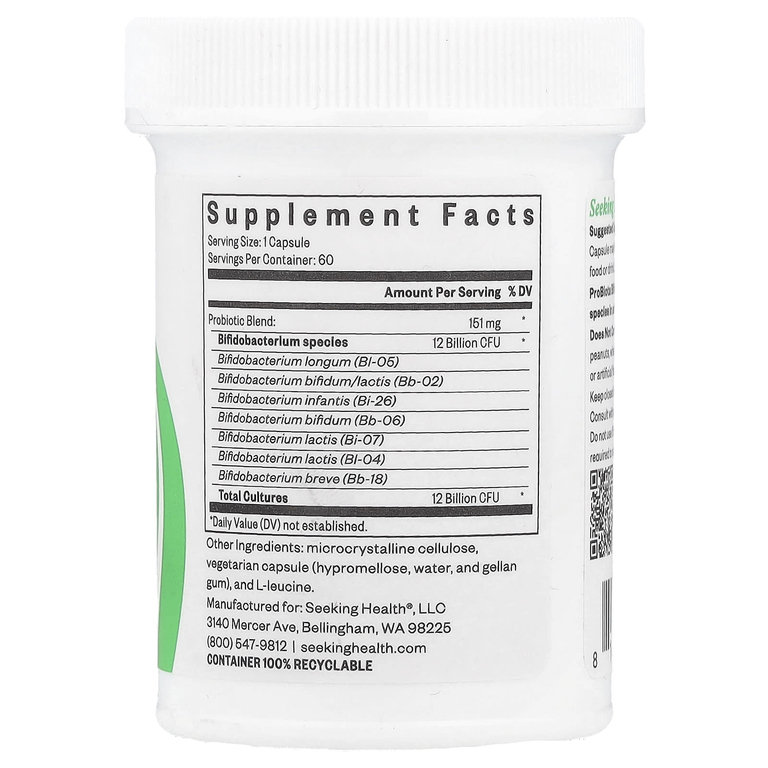Seeking Health, ProBiota Bifidobacterium, бифидобактерии, 12 млрд КОЕ, 60 капсул