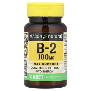 Mason Natural, Витамин B2, 100 мг, 100 таблеток (Товар снят с продажи) 