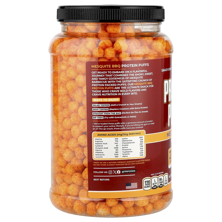 Twin Peaks Ingredients, Protein Puffs, барбекю из мескита, 300 г (10,6 унции)