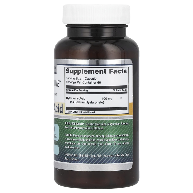 Amazing Nutrition, гиалуроновая кислота, 100 мг, 60 капсул (Товар снят с продажи) 