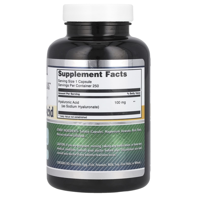Amazing Nutrition, Гиалуроновая кислота, 100 мг, 250 капсул