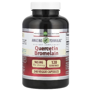 Amazing Nutrition, кверцетин с бромелаином, 240 растительных капсул