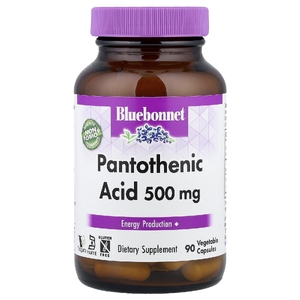Bluebonnet Nutrition, Пантотеновая кислота, 500 мг, 90 растительных капсул