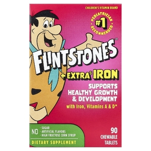 Flintstones, мультивитамины для детей, с дополнительным железом, 90 жевательных таблеток