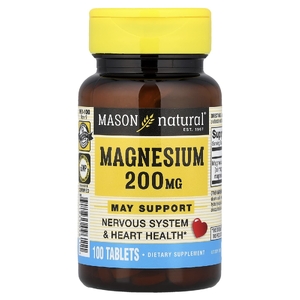 Mason Natural, Магний, 200 мг, 100 таблеток (Товар снят с продажи) 