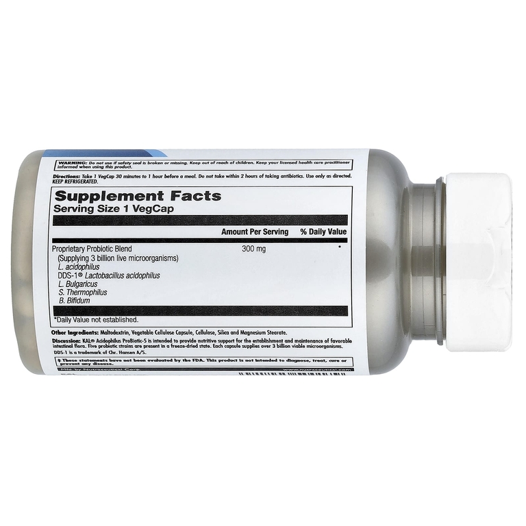 KAL, Acidophilus ProBiotic-5, 60 растительных капсул