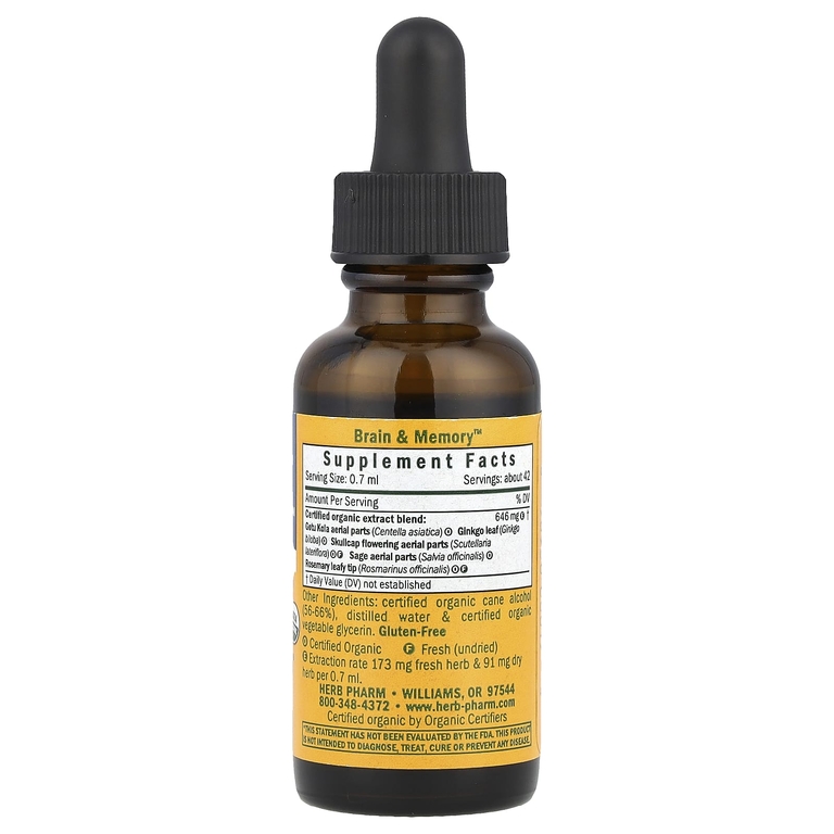 Herb Pharm, растительный комплекс для поддержки ясности ума, 30 мл (1 жидк. Унция)