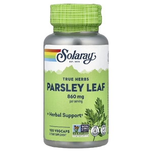 Solaray, True Herbs, листья петрушки, 100 растительных капсул (430 мг в 1 капсуле)