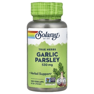 Solaray, True Herbs, чеснок и петрушка, 100 растительных капсул