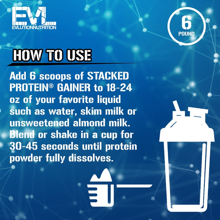 EVLution Nutrition, Stacked Protein®, гейнер, со вкусом ванильного мороженого, 2,72 кг (6 фунтов)