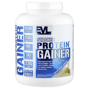 EVLution Nutrition, Stacked Protein®, гейнер, со вкусом ванильного мороженого, 2,72 кг (6 фунтов)