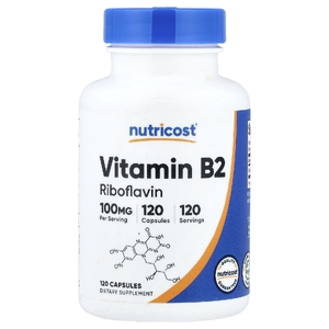 Nutricost, Витамин B2, 100 мг, 120 капсул