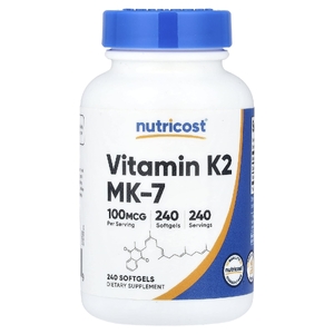 Nutricost, витамин K2 MK-7, 100 мкг, 240 капсул