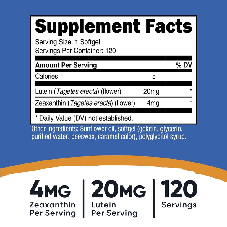 Nutricost, зеаксантин с лютеином, 120 капсул