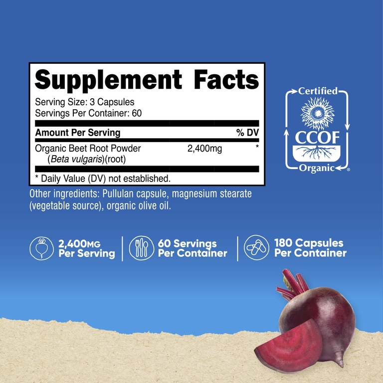 Nutricost, Свекла, 180 капсул (800 мг на капсулу)