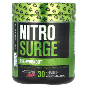 Jacked Factory, Nitro Surge, предтренировочный комплекс, со вкусом черешни, 249 г (8,78 унции)