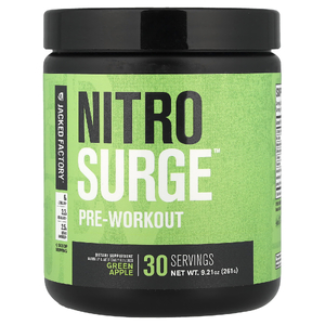 Jacked Factory, Nitro Surge, предтренировочный комплекс, зеленое яблоко, 2,61 г (9,21 унции)