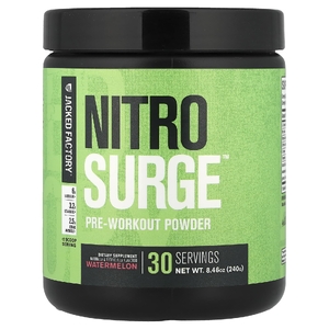 Jacked Factory, Nitro Surge, предтренировочный комплекс в порошке, арбуз, 240 г (8,46 унции)
