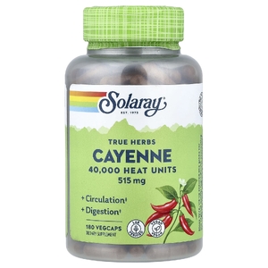 Solaray, True Herbs, кайенский перец, 515 мг, 180 вегетарианских капсул