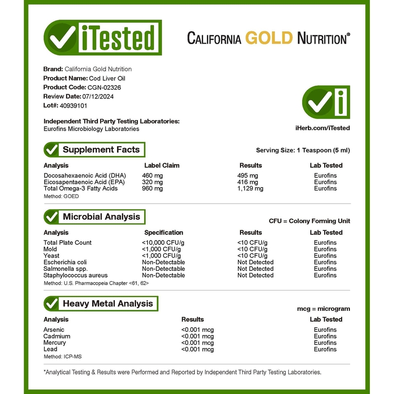 California Gold Nutrition, жир из печени трески с омега-3 жирными кислотами, ЭПК, ДГК, витаминами A и D, норвежский, в форме триглицеридов, натуральный лимонный вкус, 200 мл (6,7 жидк. унции)