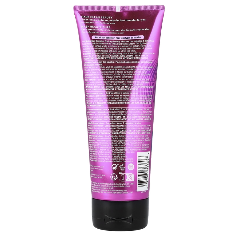 Hask Beauty, Curl Care, крем для определения локонов, 198 мл (6,7 жидк. унц.)